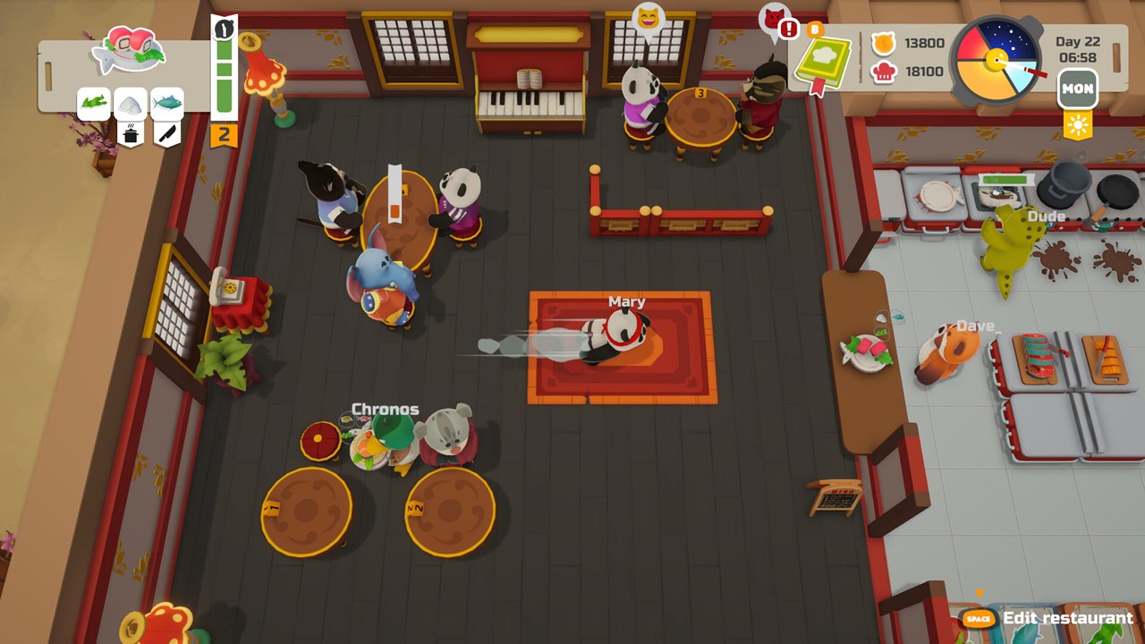 PAO PAO restaurant during service, seen from above in an official screenshot