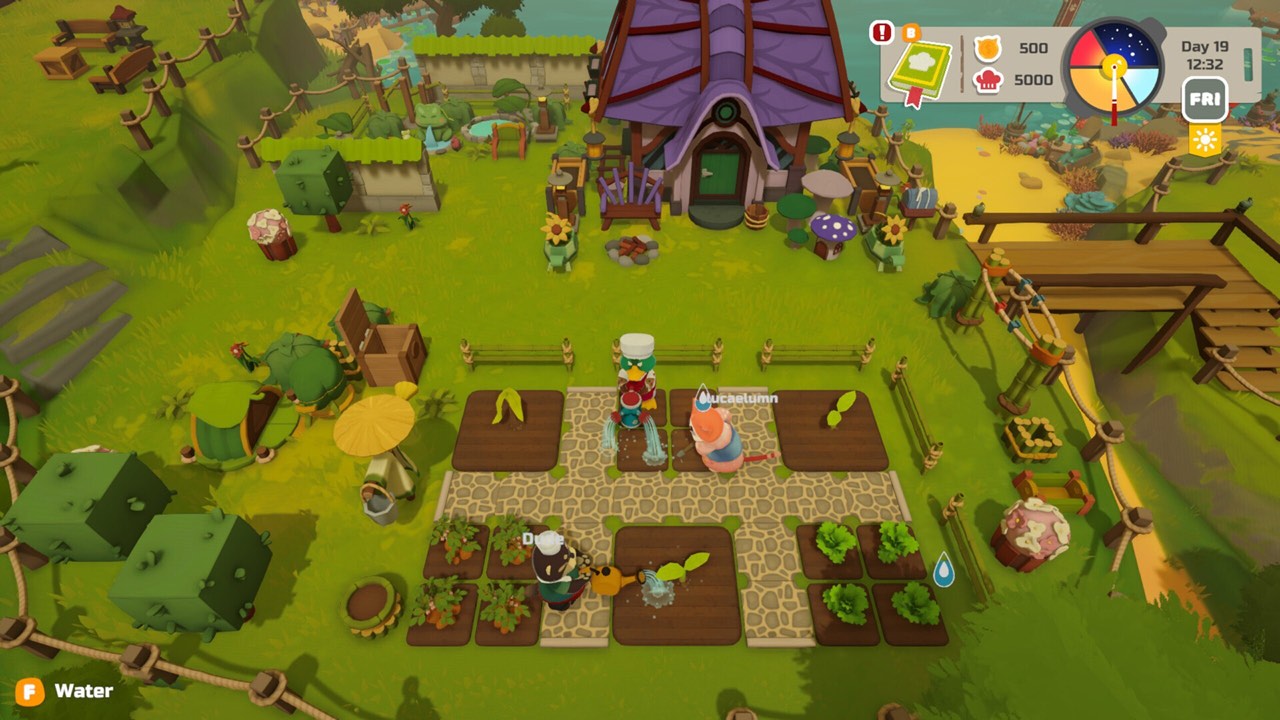 A PAO PAO farm with garden beds, crops and a cottage in an official screenshot